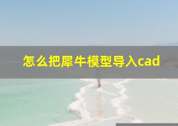 怎么把犀牛模型导入cad