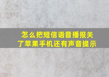 怎么把短信语音播报关了苹果手机还有声音提示