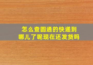 怎么查圆通的快递到哪儿了呢现在还发货吗