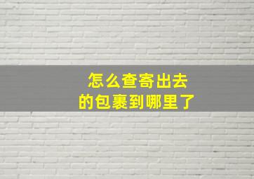 怎么查寄出去的包裹到哪里了