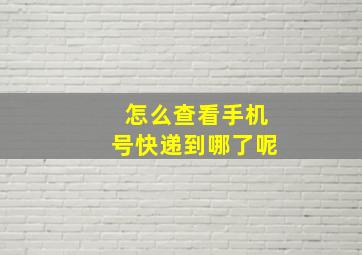 怎么查看手机号快递到哪了呢