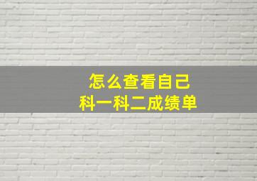 怎么查看自己科一科二成绩单