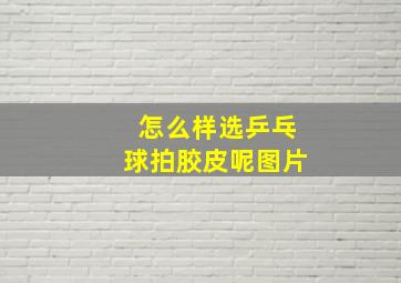 怎么样选乒乓球拍胶皮呢图片