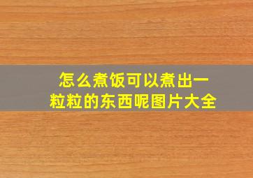 怎么煮饭可以煮出一粒粒的东西呢图片大全