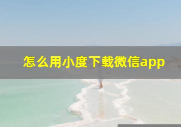 怎么用小度下载微信app