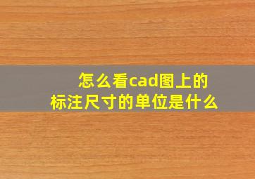 怎么看cad图上的标注尺寸的单位是什么