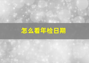 怎么看年检日期