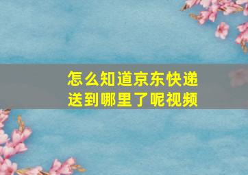 怎么知道京东快递送到哪里了呢视频