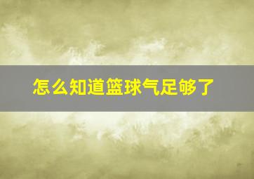 怎么知道篮球气足够了