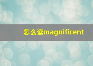 怎么读magnificent