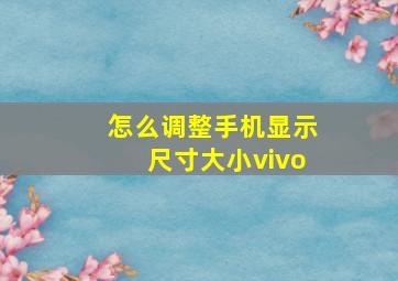 怎么调整手机显示尺寸大小vivo