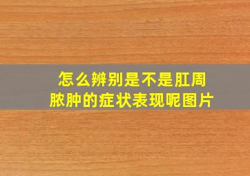 怎么辨别是不是肛周脓肿的症状表现呢图片