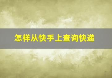 怎样从快手上查询快递