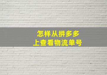 怎样从拼多多上查看物流单号