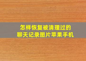 怎样恢复被清理过的聊天记录图片苹果手机