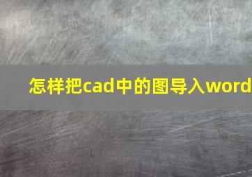 怎样把cad中的图导入word