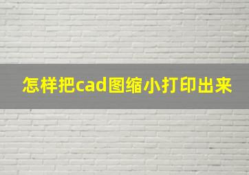 怎样把cad图缩小打印出来