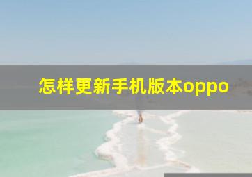 怎样更新手机版本oppo