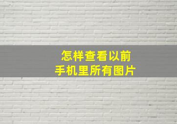 怎样查看以前手机里所有图片