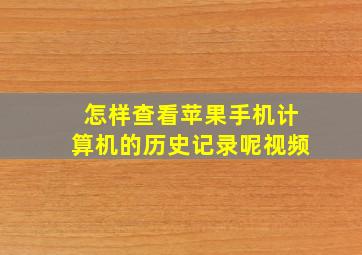 怎样查看苹果手机计算机的历史记录呢视频