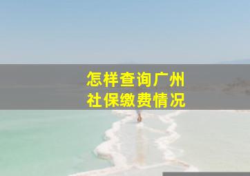 怎样查询广州社保缴费情况