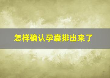 怎样确认孕囊排出来了