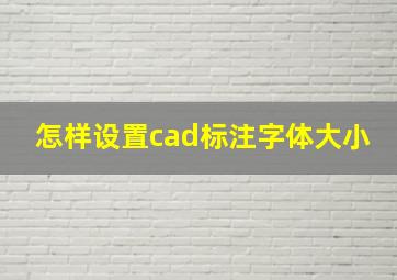 怎样设置cad标注字体大小