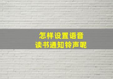 怎样设置语音读书通知铃声呢