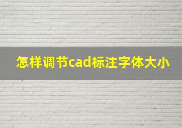 怎样调节cad标注字体大小