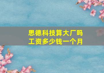 思德科技算大厂吗工资多少钱一个月