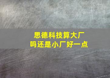 思德科技算大厂吗还是小厂好一点