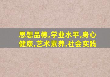 思想品德,学业水平,身心健康,艺术素养,社会实践