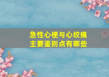 急性心梗与心绞痛主要鉴别点有哪些