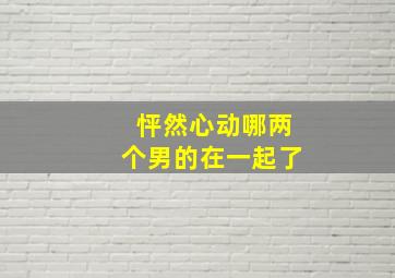 怦然心动哪两个男的在一起了