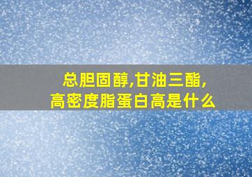 总胆固醇,甘油三酯,高密度脂蛋白高是什么