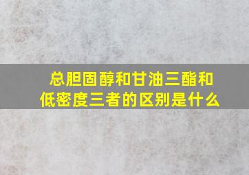 总胆固醇和甘油三酯和低密度三者的区别是什么