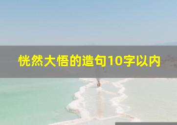 恍然大悟的造句10字以内