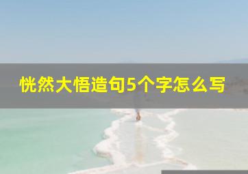 恍然大悟造句5个字怎么写