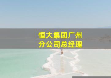 恒大集团广州分公司总经理