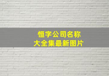 恒字公司名称大全集最新图片