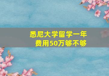 悉尼大学留学一年费用50万够不够