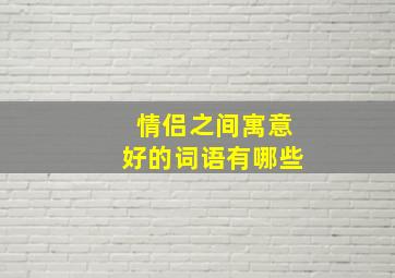 情侣之间寓意好的词语有哪些