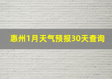 惠州1月天气预报30天查询