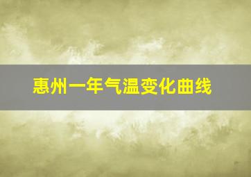 惠州一年气温变化曲线