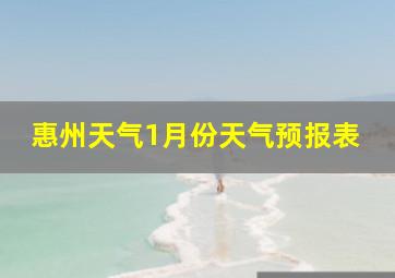 惠州天气1月份天气预报表