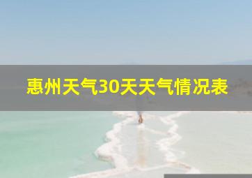 惠州天气30天天气情况表