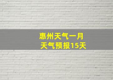 惠州天气一月天气预报15天