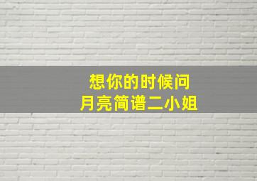 想你的时候问月亮简谱二小姐