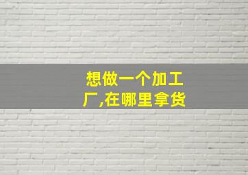 想做一个加工厂,在哪里拿货