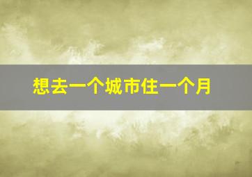 想去一个城市住一个月